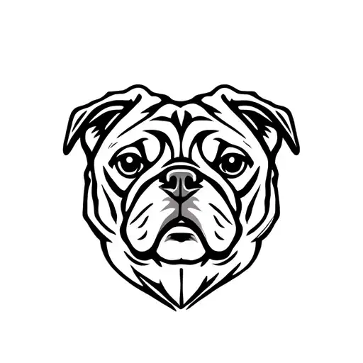 pug head, inside tribal heart outline tattoo inspired tattoo design idea