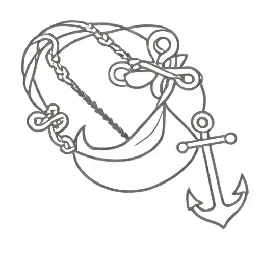 cross and anchor with the verse "he restores my soul" in a minimalist and feminine way  tattoo design idea