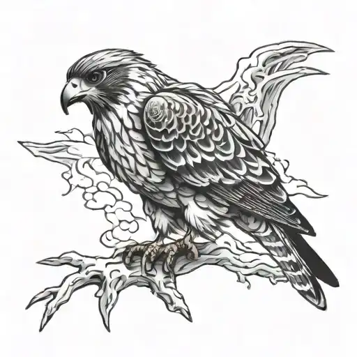 terrifying horror falcon tattoo design idea