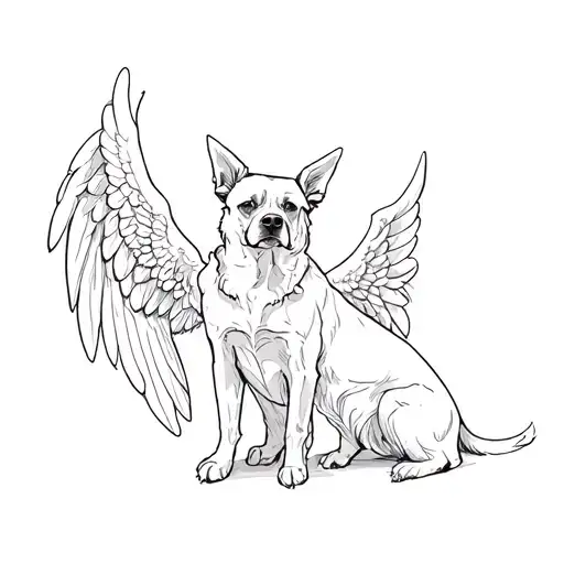 Dogs Angels. 3 pieces tattoo design idea