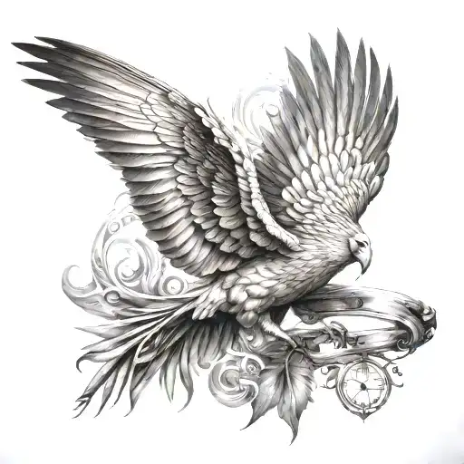 liverbird watching tattoo design idea