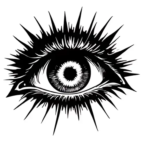 three rockstar eye stencil  tattoo design idea