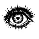 three rockstar eye stencil  tattoo design idea