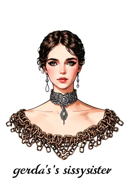 "gerda's sissysister" sissy collar with delicate chains tattoo design idea