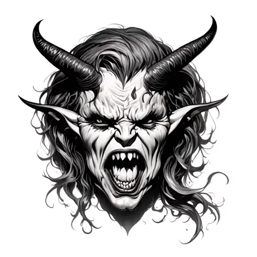 Devil Crying tattoo design idea