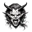 Devil Crying tattoo design idea