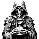 grim reaper holding hourglass tattoo design idea