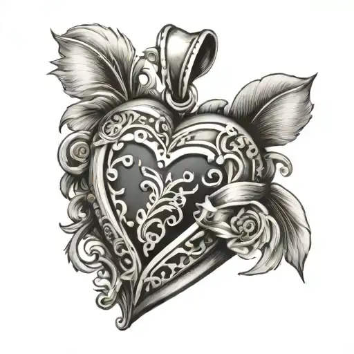 heart shaped locket tattoo design idea