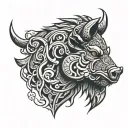 warior boar head tattoo design idea