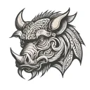 warior boar head tattoo design idea