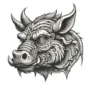 warior boar head tattoo design idea