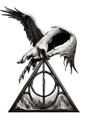 deathly hallows from Harry Potter Dali style  tattoo design idea