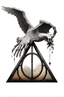 deathly hallows from Harry Potter Dali style  tattoo design idea