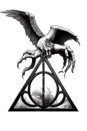 deathly hallows from Harry Potter Dali style  tattoo design idea
