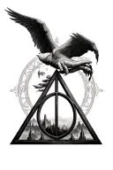deathly hallows from Harry Potter Dali style  tattoo design idea