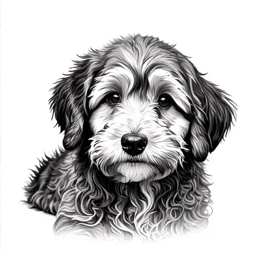 Goldendoodle tattoo design idea