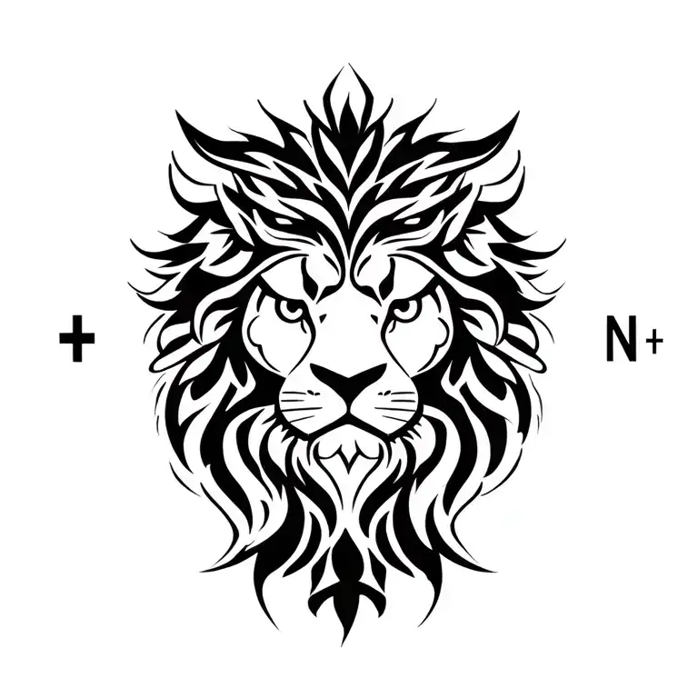 "N+1" Lion and owl tattoo design idea