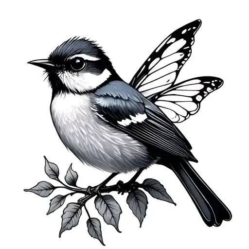fairy wren traditional tattoo design idea
