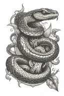 gambling theme with snake tattoo design idea