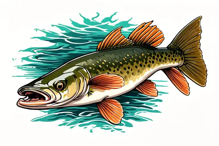 northern pike tattoo design idea