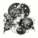 Zodiac Gemini constellation tattoo design idea