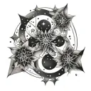 Zodiac Gemini constellation tattoo design idea