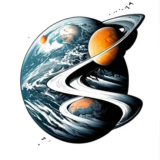 Flat Earth tattoo design idea