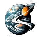 Flat Earth tattoo design idea