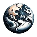 Flat Earth tattoo design idea