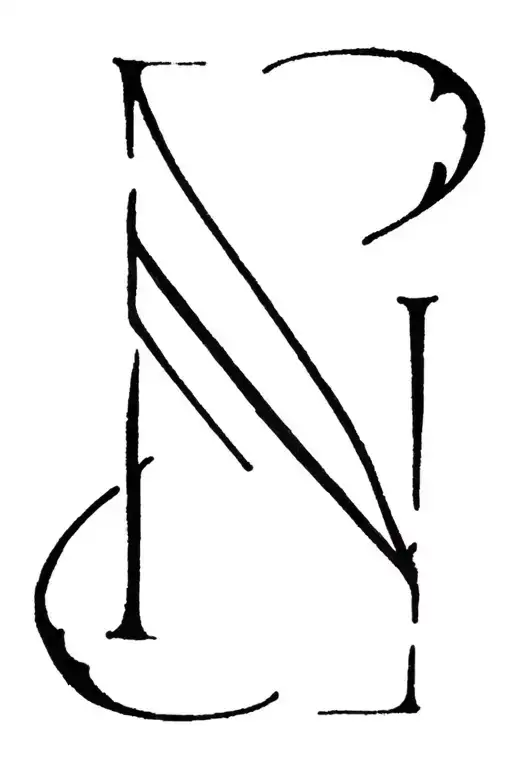 So another one fine line put with S big inside put the N, J, P do minimal  tattoo design idea