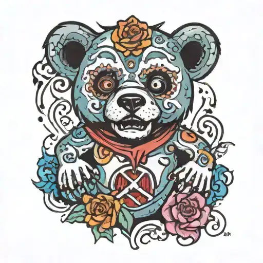 Grateful Dead bear melting tattoo design idea