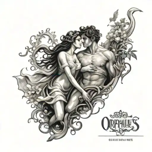 Orpheus And Eurydice tattoo design idea