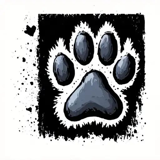 dog paw print tattoo design idea