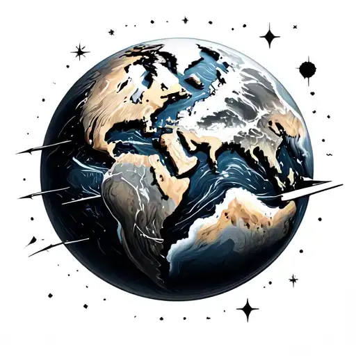 Flat Earth tattoo design idea