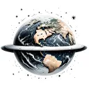 Flat Earth tattoo design idea