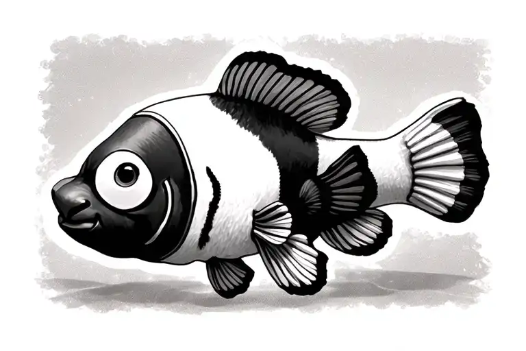 Clownfish stuffed animal tattoo design idea