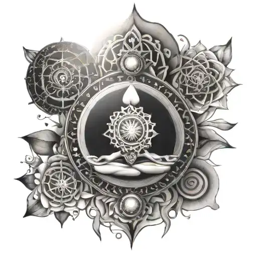 7 Chakras tattoo design idea