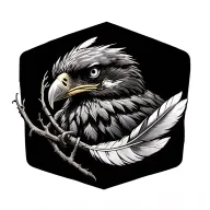 Cedar Branch bound with eagle feathers tattoo design idea