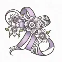 epilepsy ribbon, flower   tattoo design idea
