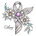 epilepsy ribbon, flower   tattoo design idea