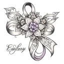 epilepsy ribbon, flower   tattoo design idea