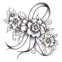 epilepsy ribbon, flower   tattoo design idea