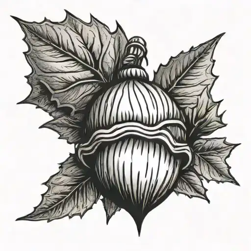 I want an old school acorn tattoo tattoo design idea