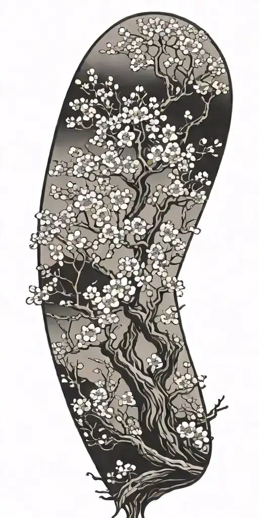 Cherry blossom tree  tattoo design idea