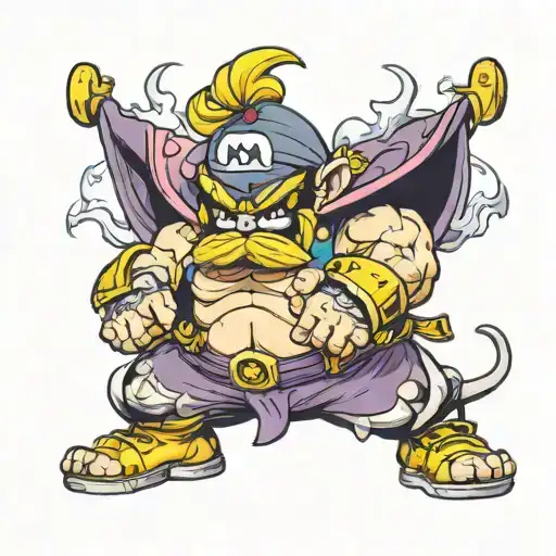 wario wearing majin boos clothes. tattoo design idea