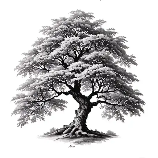 almond tree  tattoo design idea