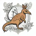 I would like a kiwi bird and kangaroo together holding hands tattoo design idea