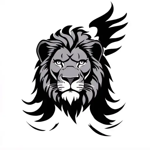 lion sin of pride tattoo design idea