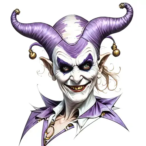 evil jester tattoo design idea