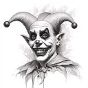 evil jester tattoo design idea